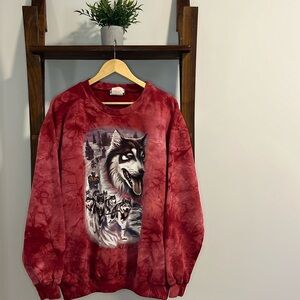 Vintage Acid wash wolf crewneck